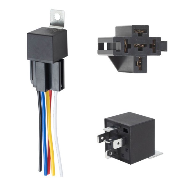 Main product image for 4-Pack 5-Pin Waterproof Relays 40A with Wiring Harness and Metal Mounting Bracket330-086